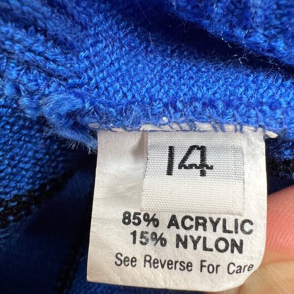 Vintage Vivanti Button Cardigan Sweater Plus Sz 14 Colorful Stripe Crewneck USA - Picture 8 of 11